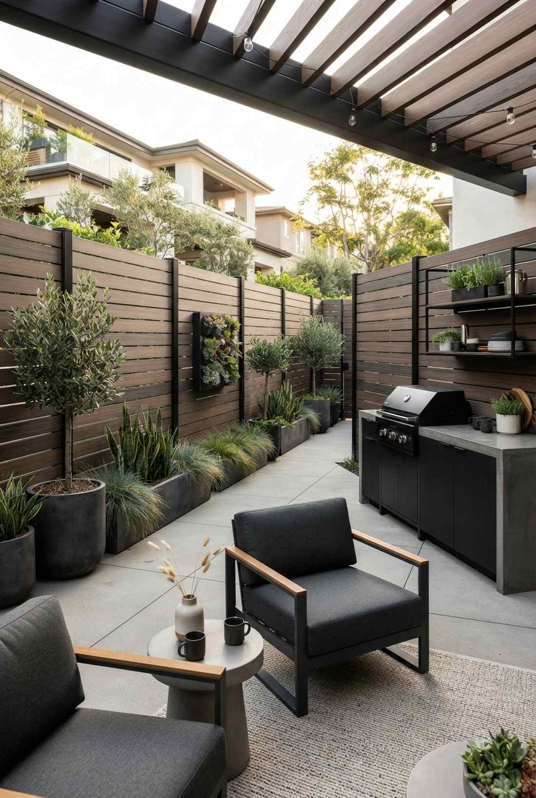 tight gap horizontal slat fence